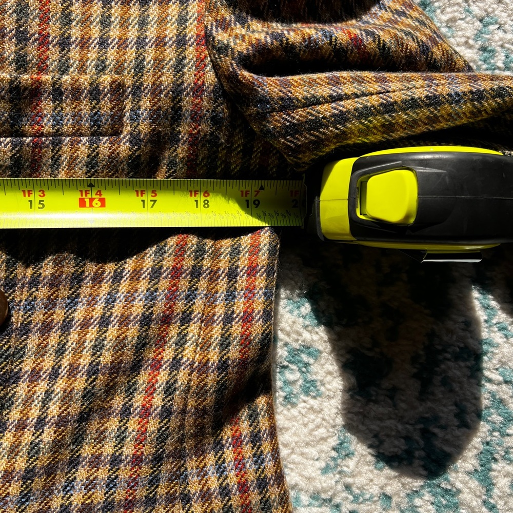 Ellen Tracy Wool Brown Plaid Double-Breasted Blazer PLEASE SEE LAST PHOTO - Picture 4 of 5